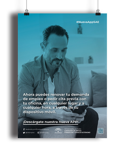 Imagen del poster promocional de la App del SAE