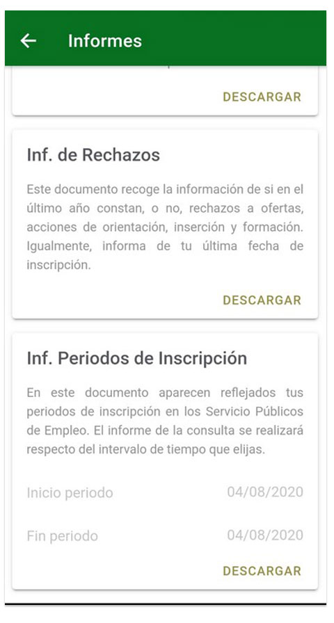 Imagen de las pantallas de la APP con las nuevas funcionalidades